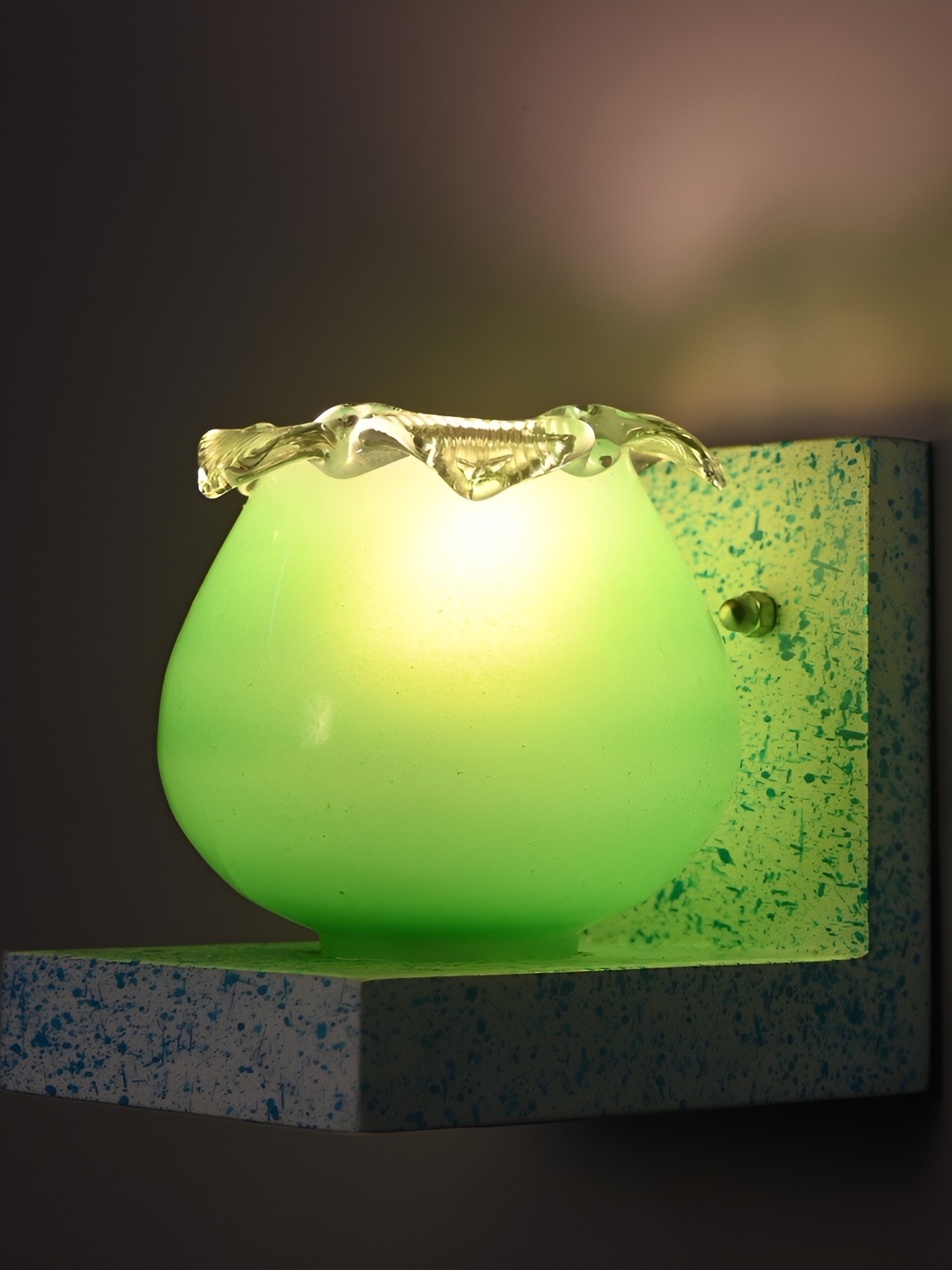 

1ST TIME Green & White Glass Contemporary Wall Lamp