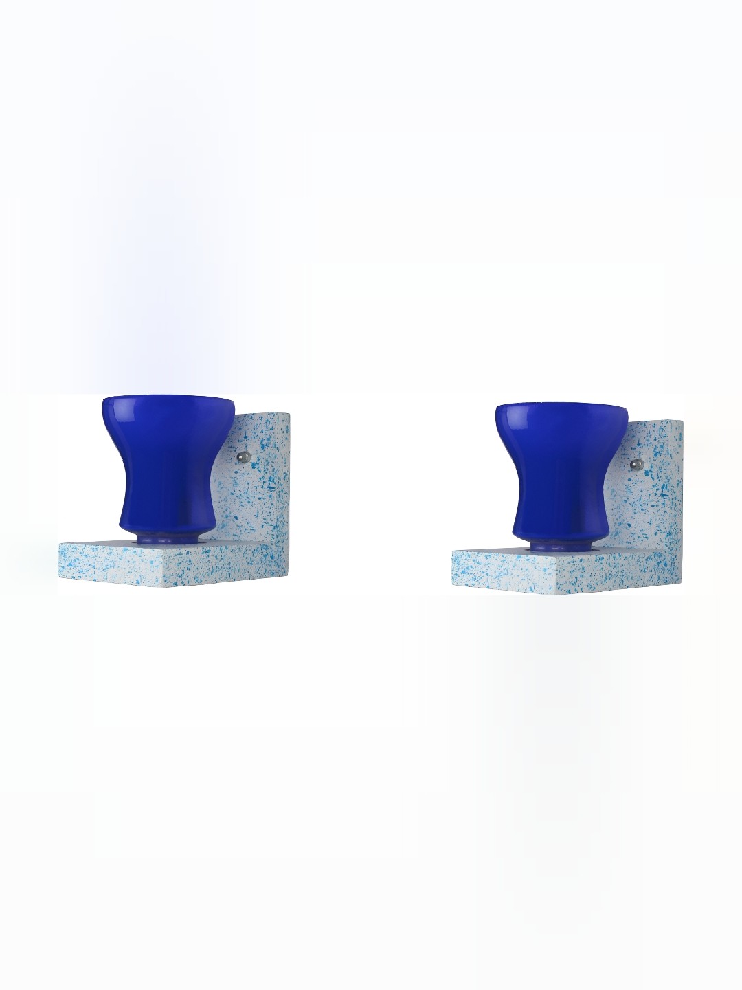 

1ST TIME Blue & White 2 Pieces Glass Traditional Wall Lamps