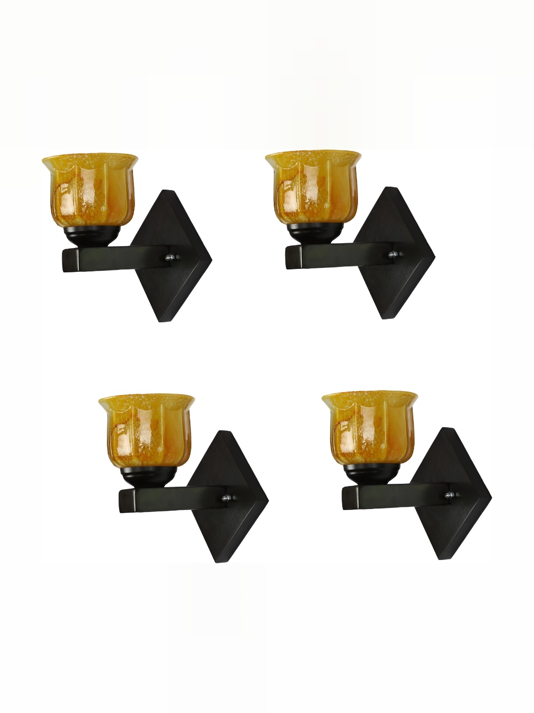 

1ST TIME Yellow Textured Glass Traditional Wall Lamp
