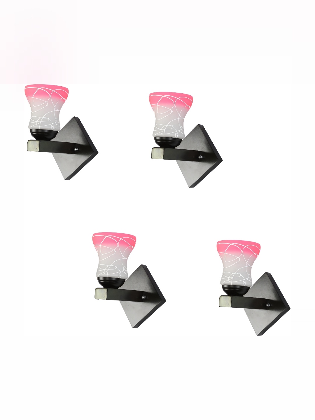 

1ST TIME Pink & White Textured Glass Traditional Wall Lamp