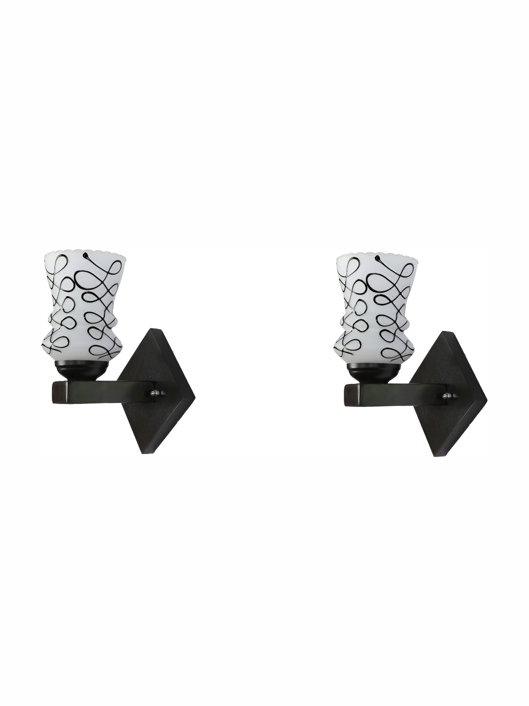 

1ST TIME Black & White Textured Glass Traditional Wall Lamp