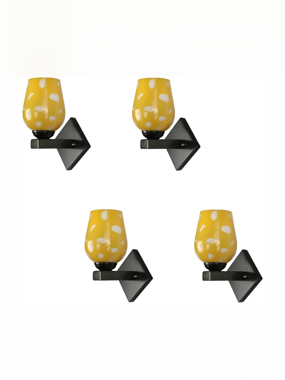 

1ST TIME Yellow & White Printed Glass Traditional Wall Lamp