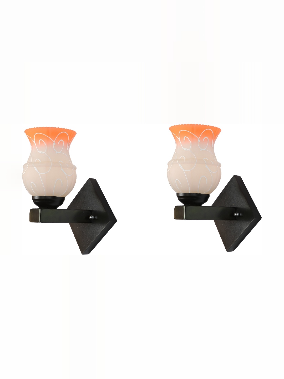

1ST TIME Orange & White Textured Glass Traditional Wall Lamp