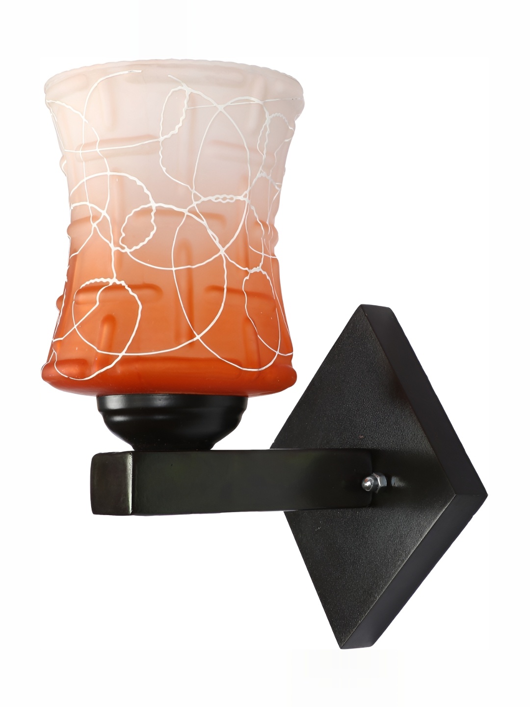 

1ST TIME Orange & White Printed Glass Traditional Wall Lamp