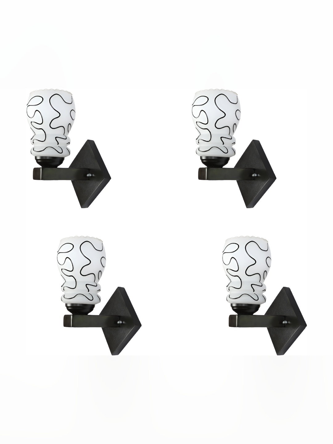 

1ST TIME Black & White Textured Glass Traditional Wall Lamp