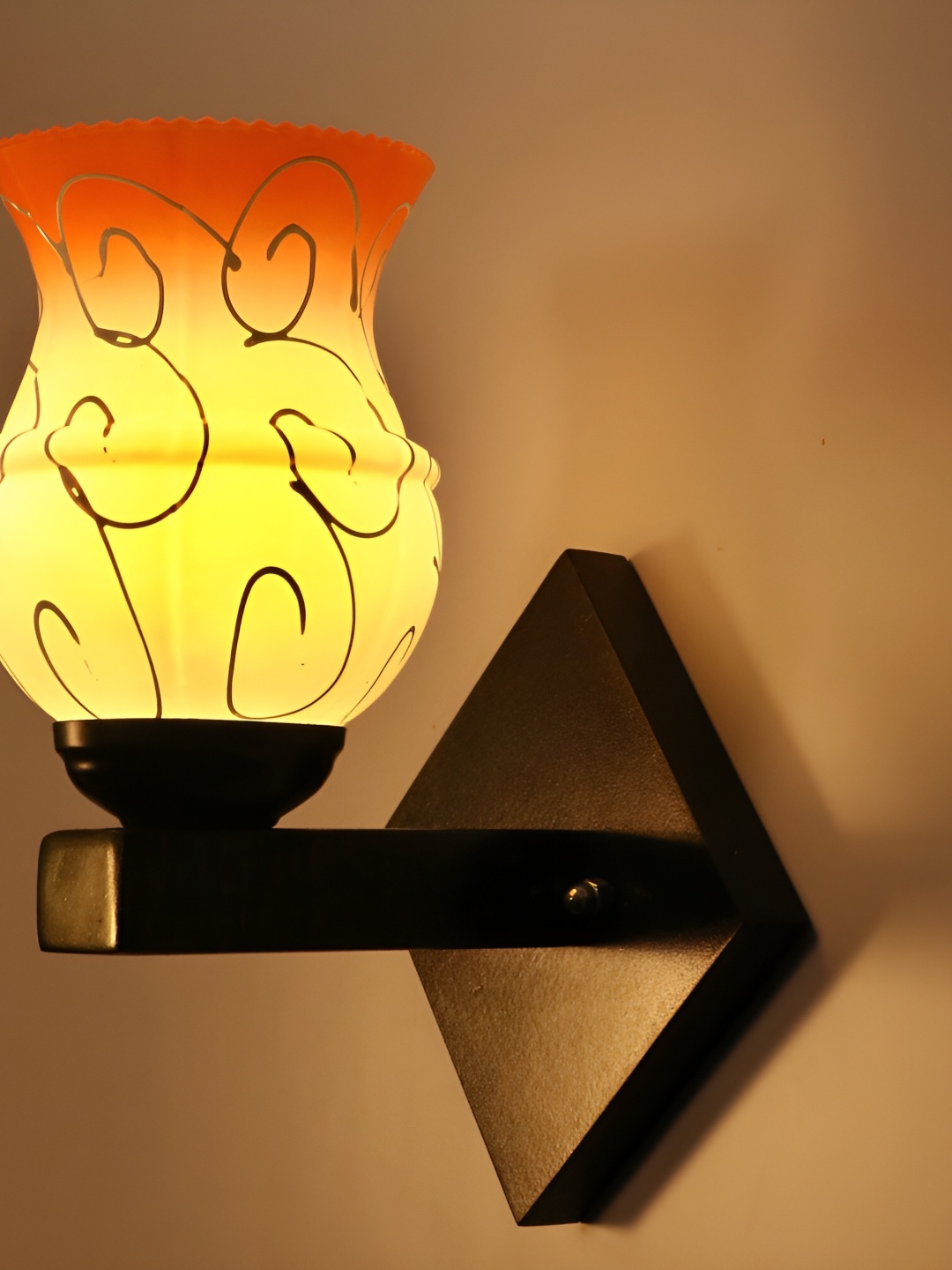 

1ST TIME Orange Glass Traditional Wall Lamp