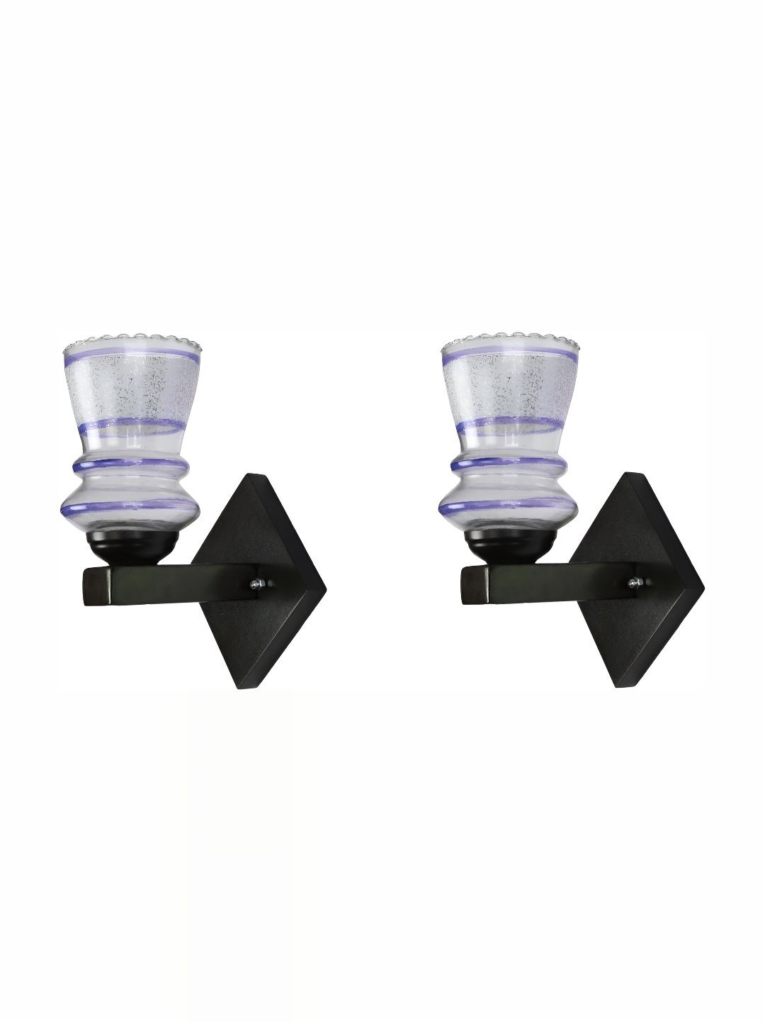 

1ST TIME Transparent & Blue Printed Glass Traditional Wall Lamp