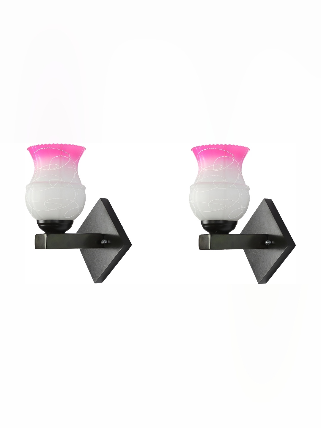 

1ST TIME Pink & White Textured Glass Traditional Wall Lamp
