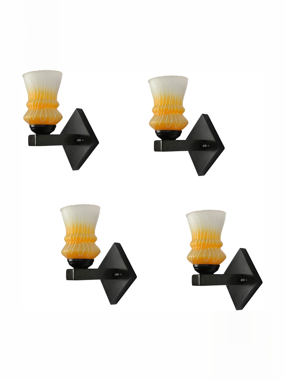 

1ST TIME Yellow & White Printed Glass Contemporary Wall Lamp