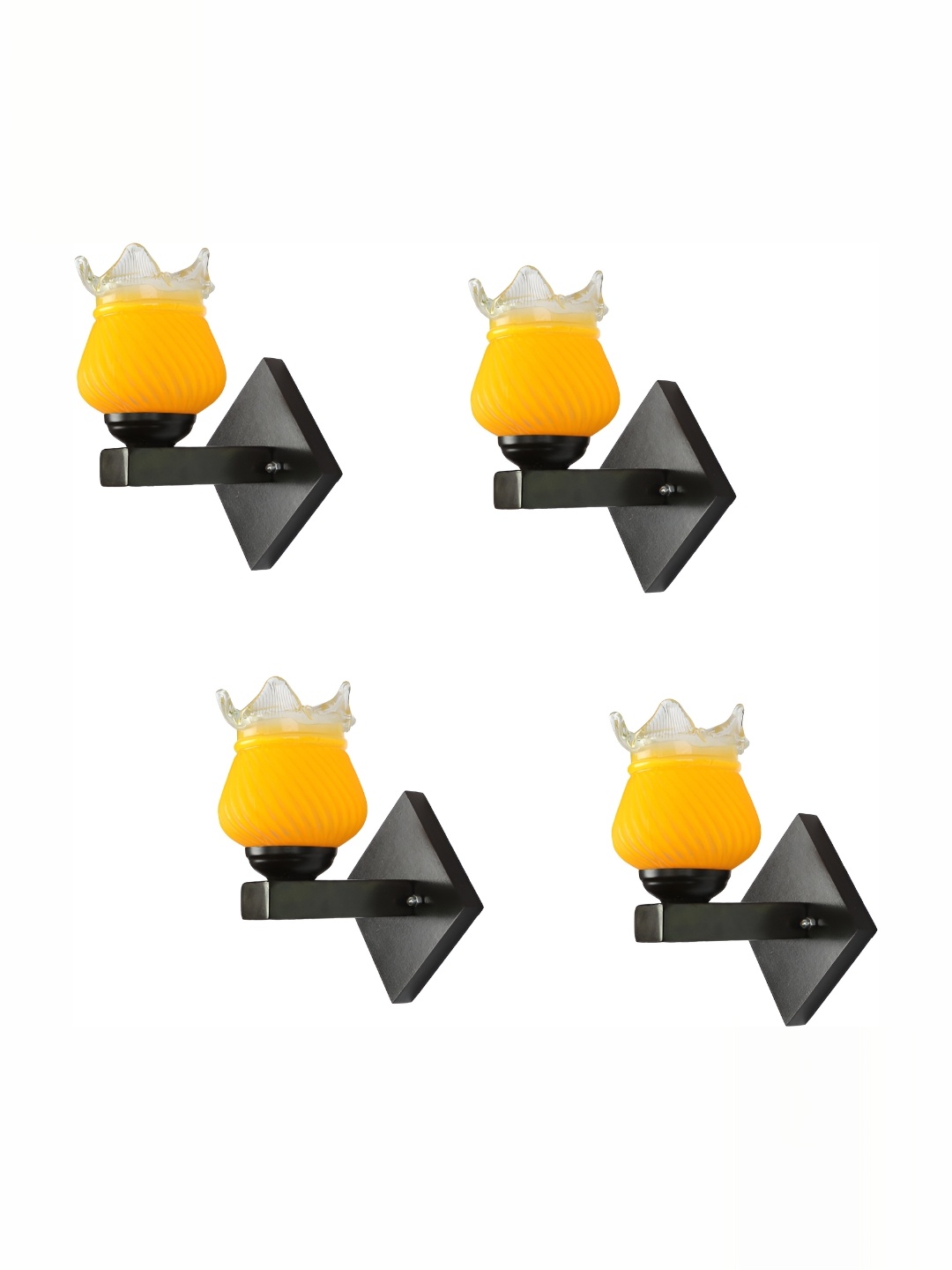 

1ST TIME Yellow & Black Glass Traditional Wall Lamp
