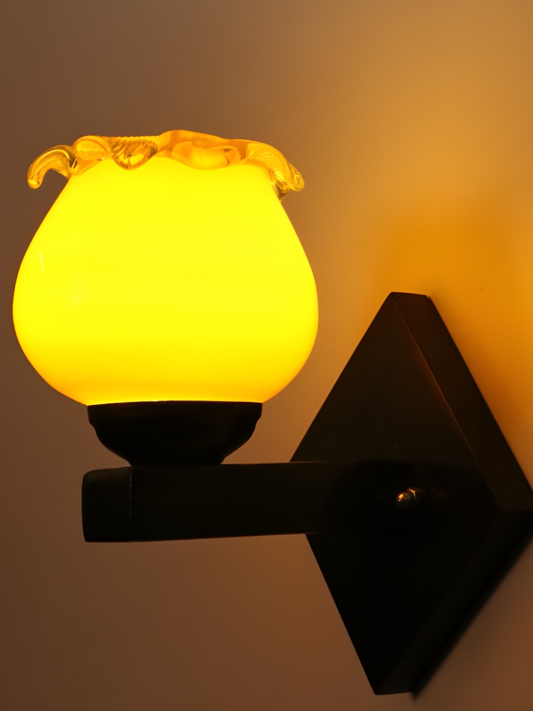 

1ST TIME Yellow & Black Glass Traditional Wall Lamp