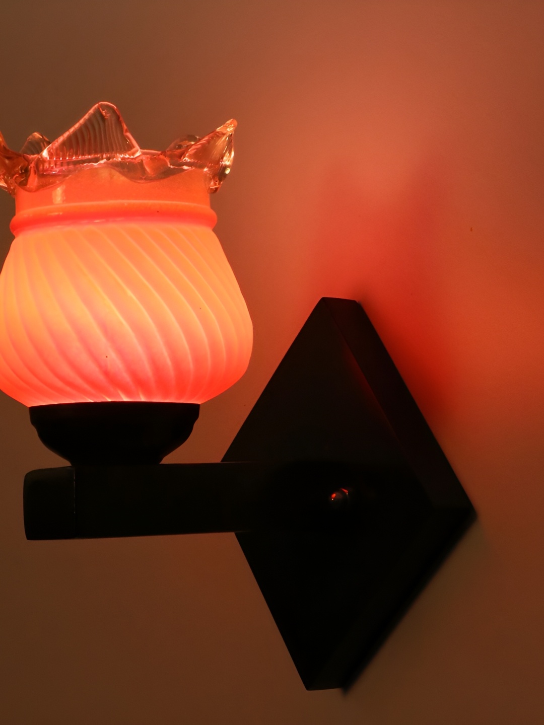 

1ST TIME Pink & Black Glass Traditional Wall Lamp
