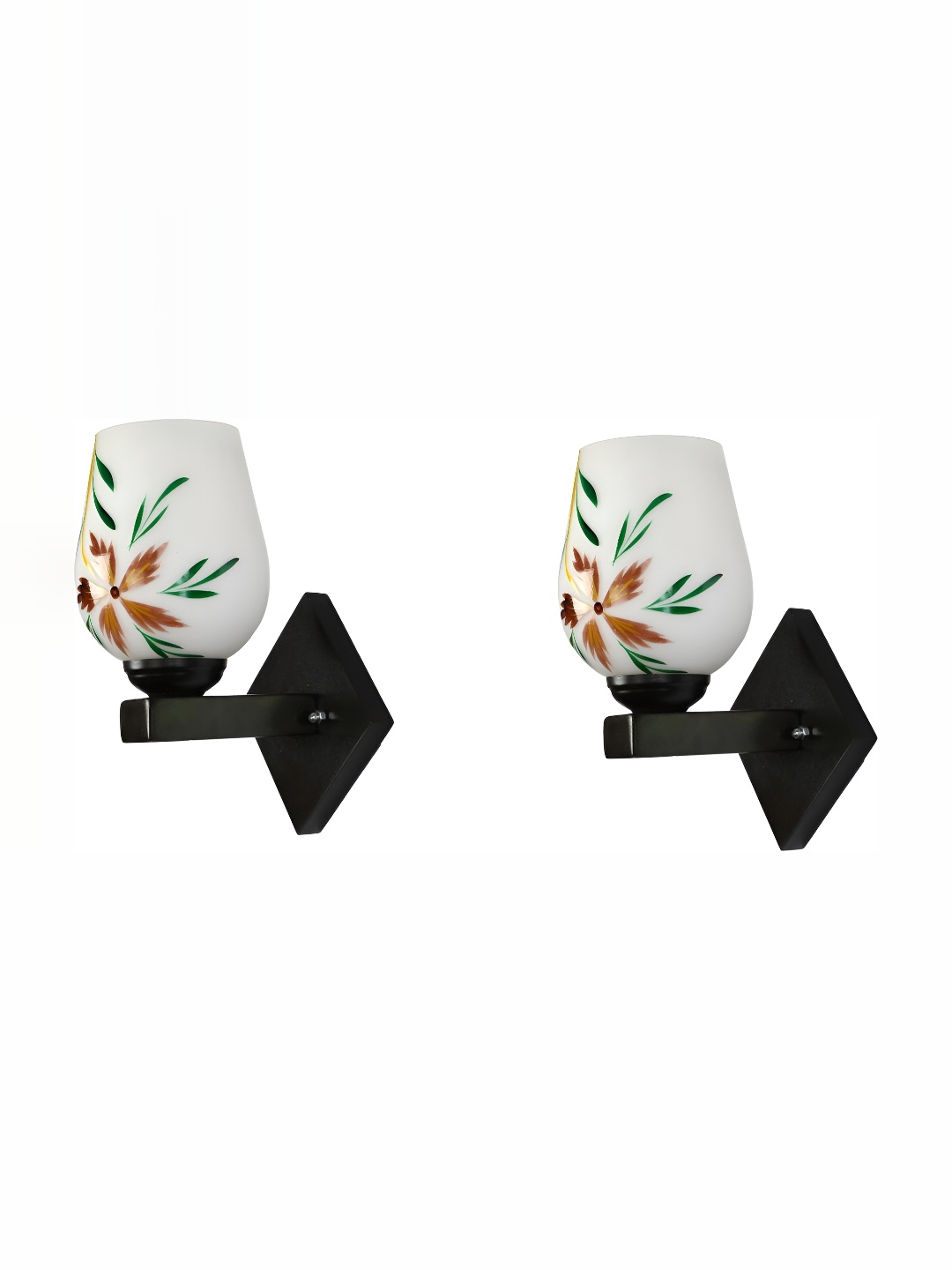 

1ST TIME White & Black Printed Glass Traditional Wall Lamp