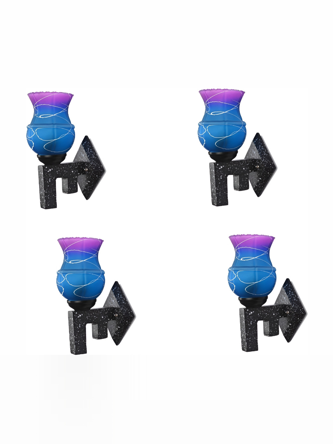

1ST TIME Blue & Pink Textured Glass Traditional Wall Lamp