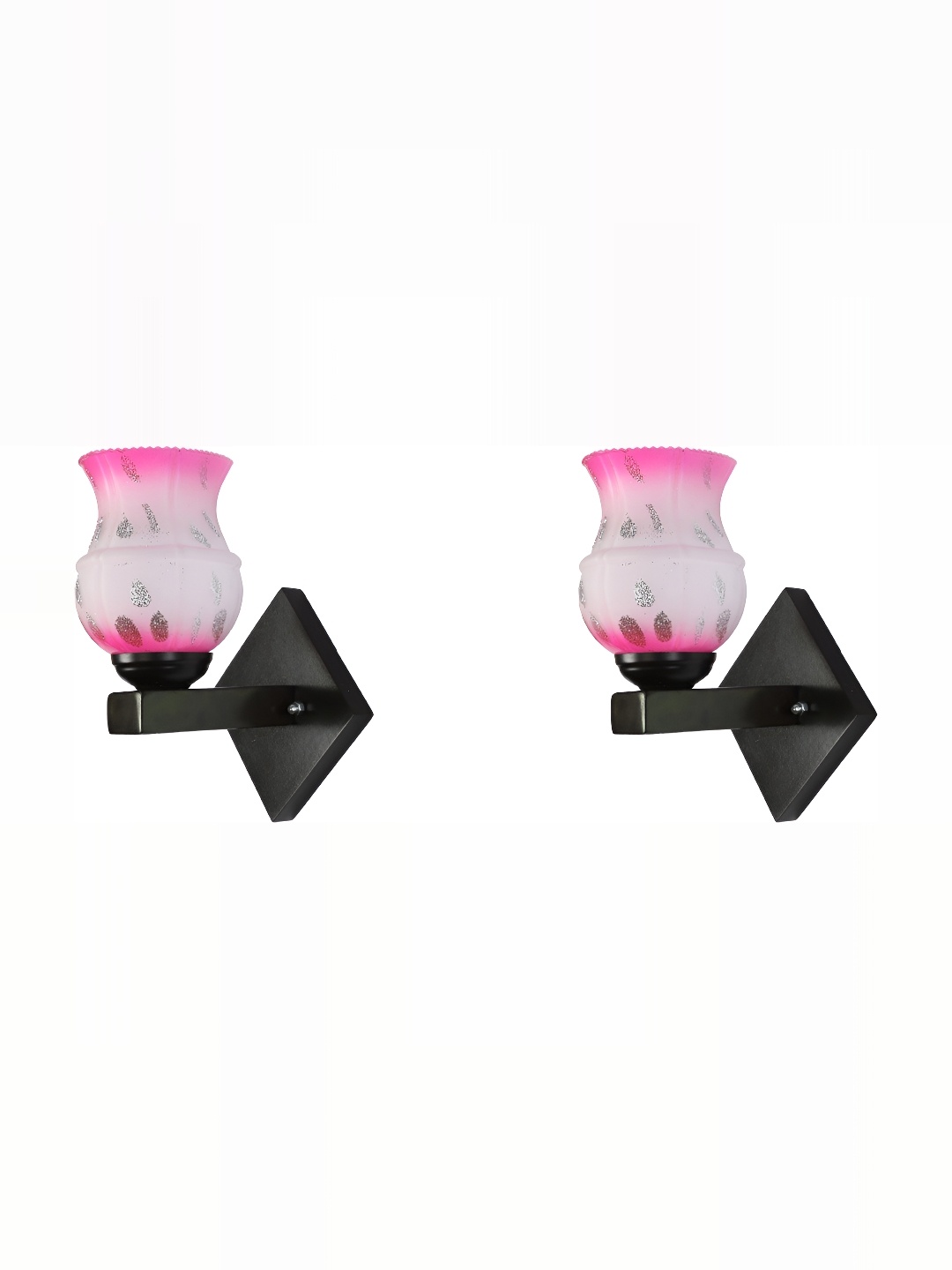 

1ST TIME White & Pink Printed Glass Traditional Wall Lamp