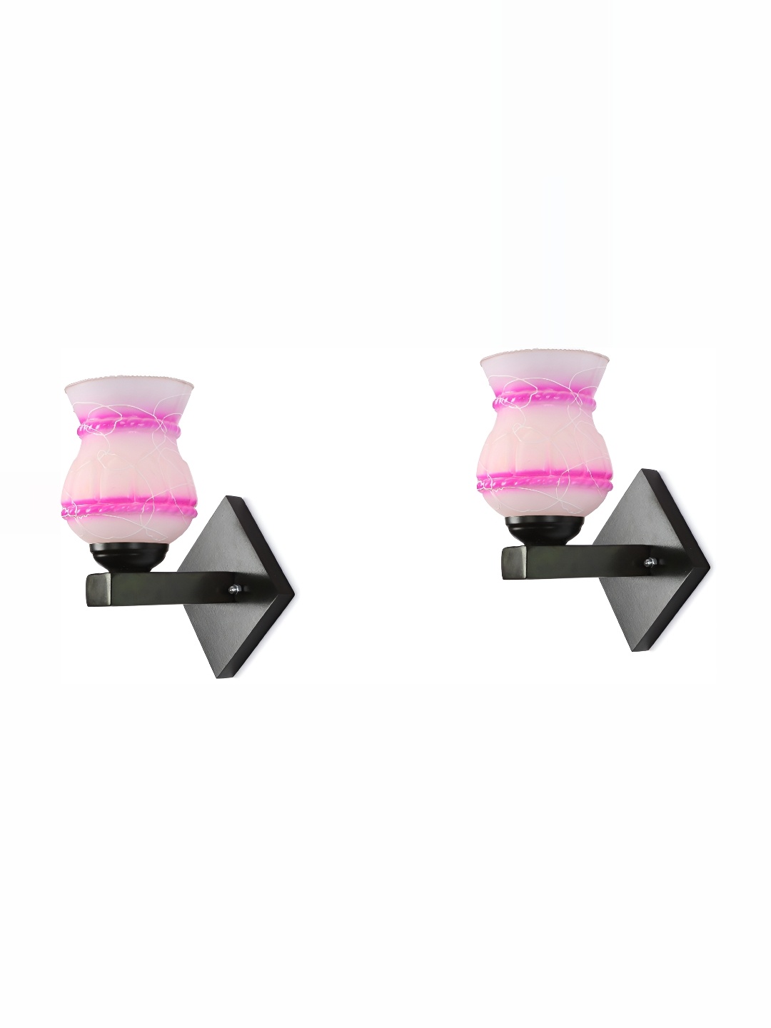

1ST TIME Pink & White Printed Glass Traditional Wall Lamp
