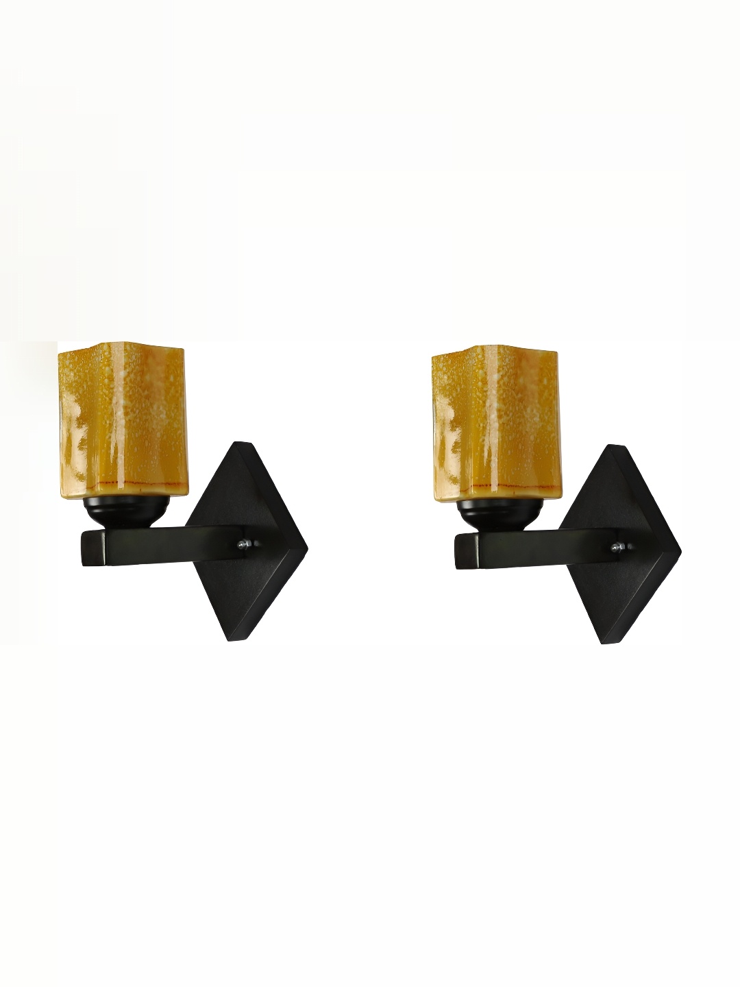 

1ST TIME Yellow & Black Glass Traditional Rectangle Shaped Wall Lamp