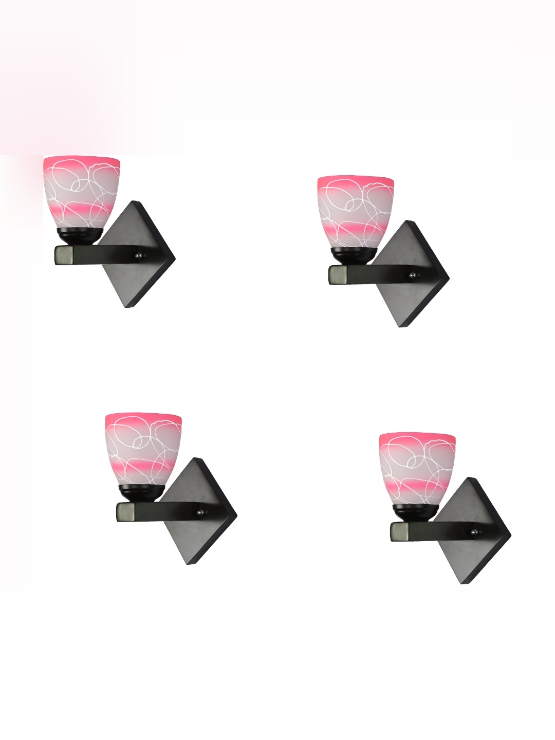 

1ST TIME Pink & White Textured Glass Traditional Wall Lamp