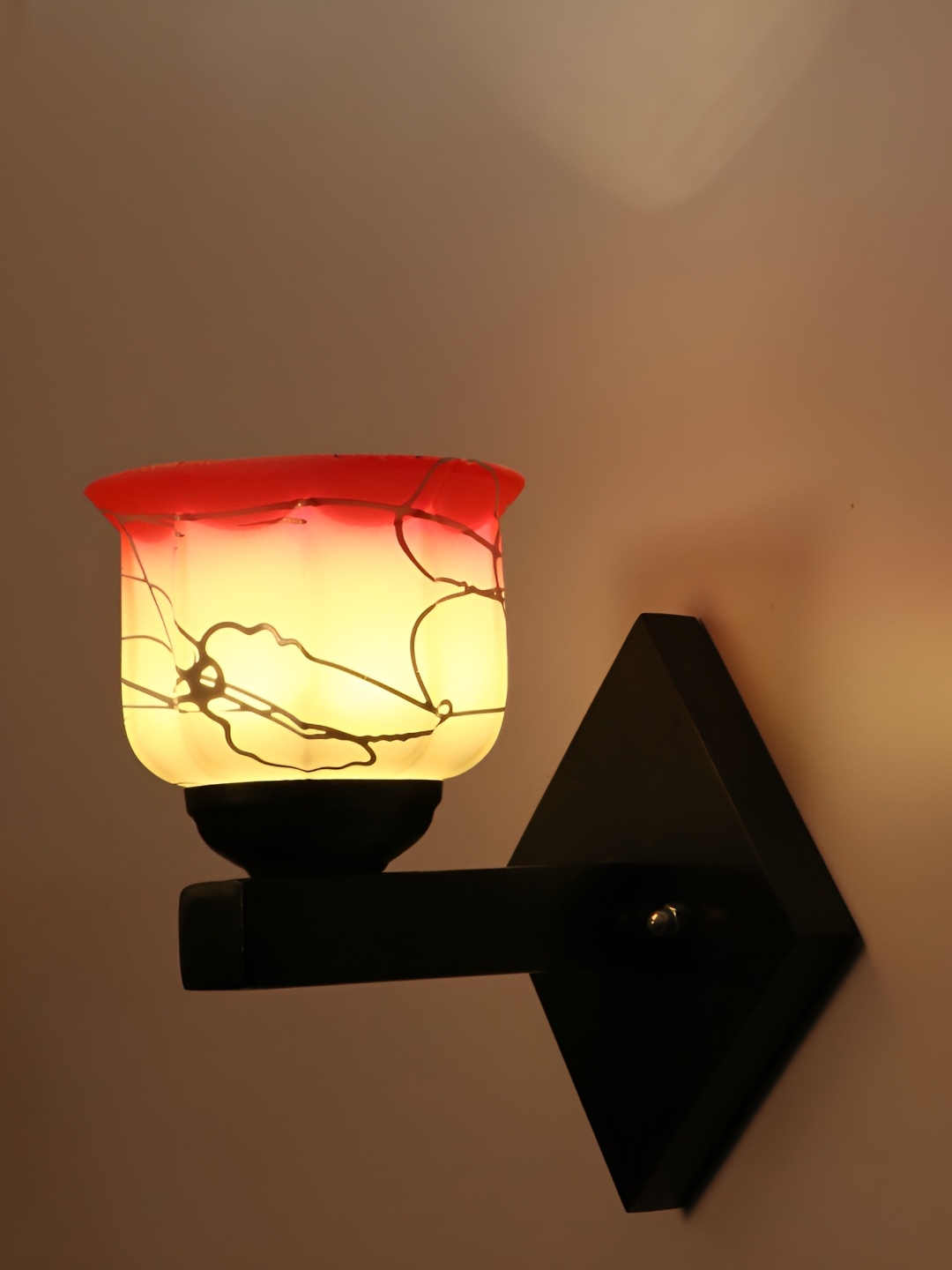 

1ST TIME Pink & Grey Printed Glass Contemporary Wall Lamp