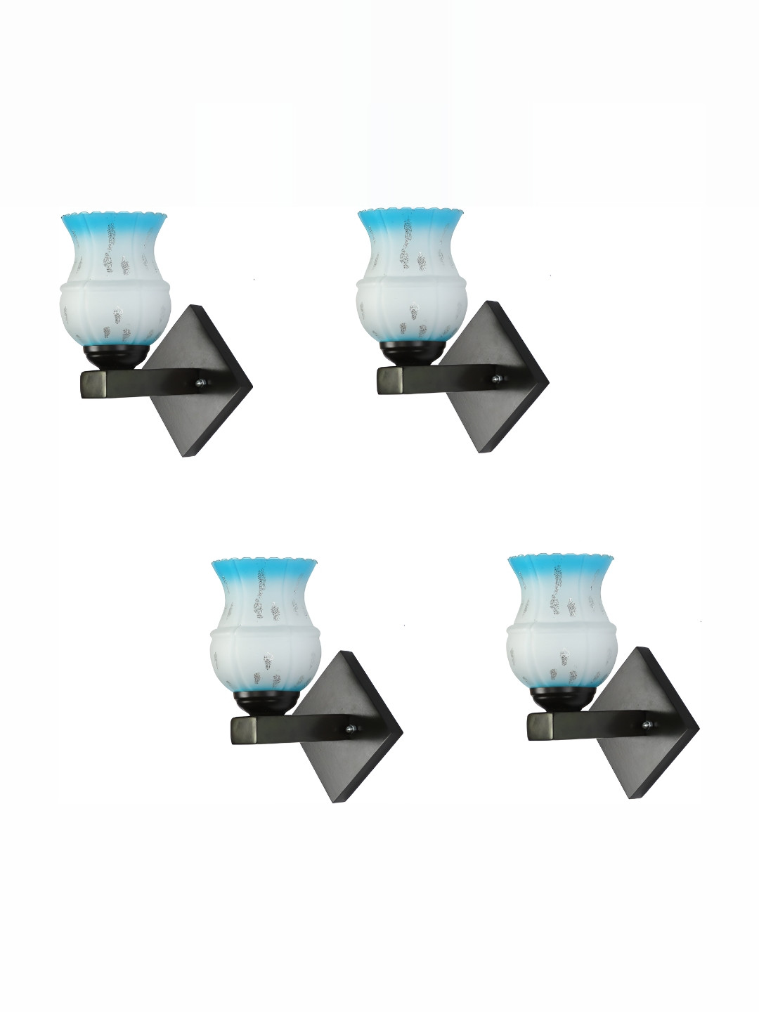 

1ST TIME Blue & White Printed Glass Traditional Wall Lamp