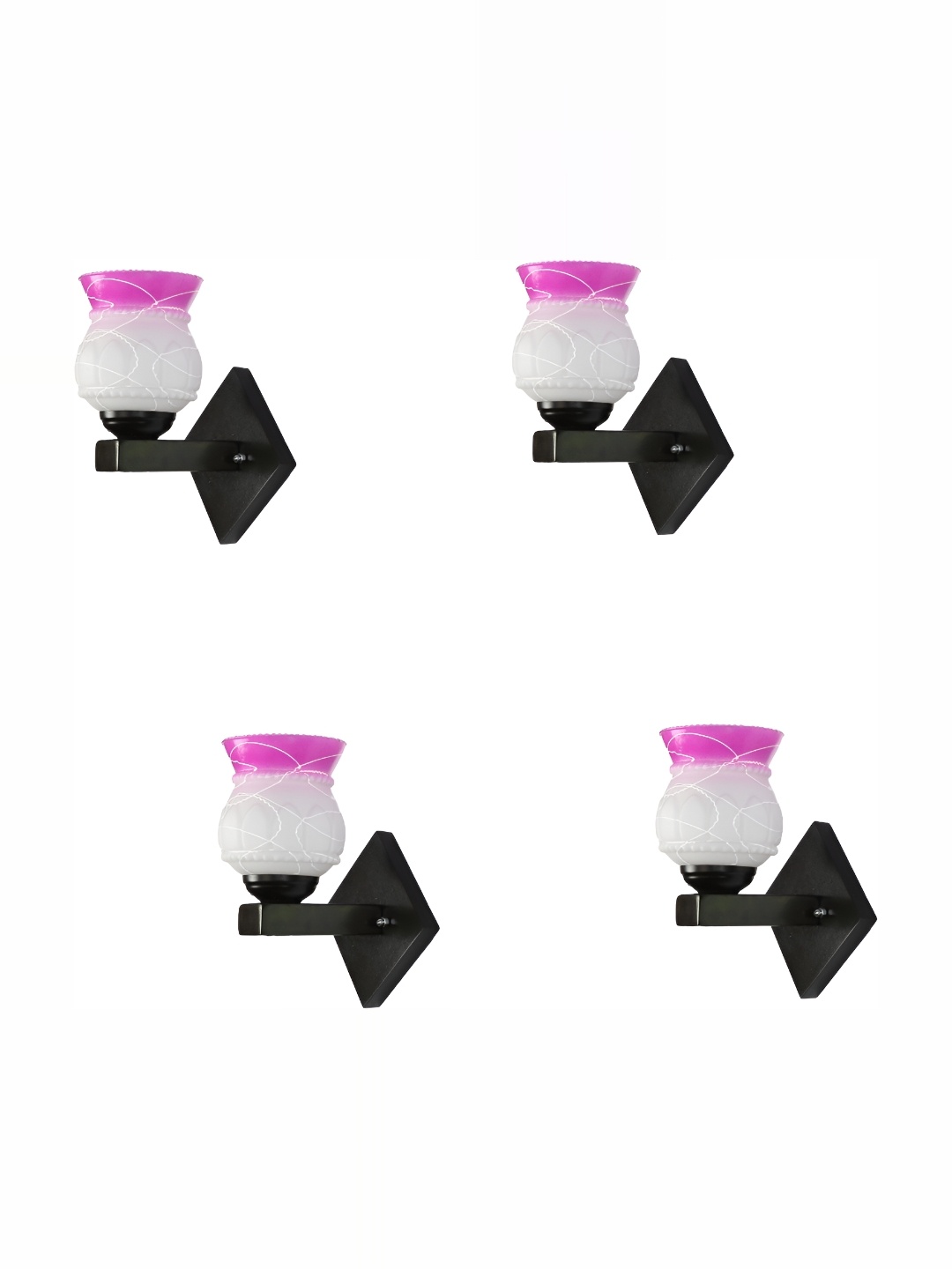 

1ST TIME Pink & White Printed Glass Contemporary Wall Lamp
