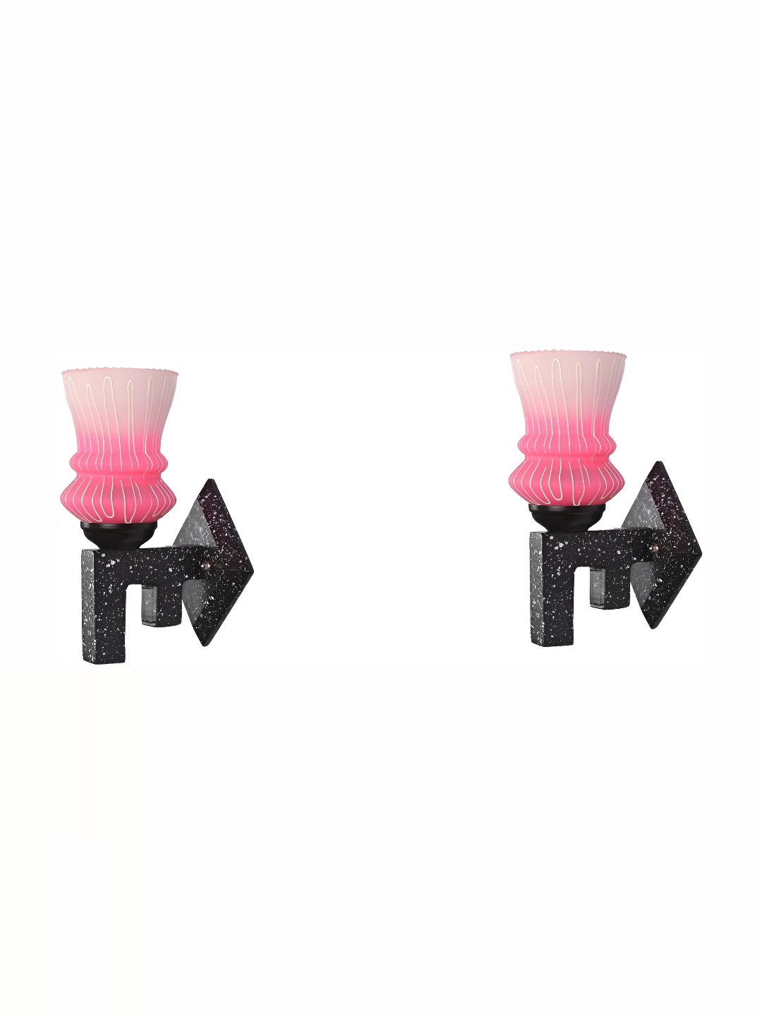 

1ST TIME Pink & White Printed Glass Traditional Wall Lamp