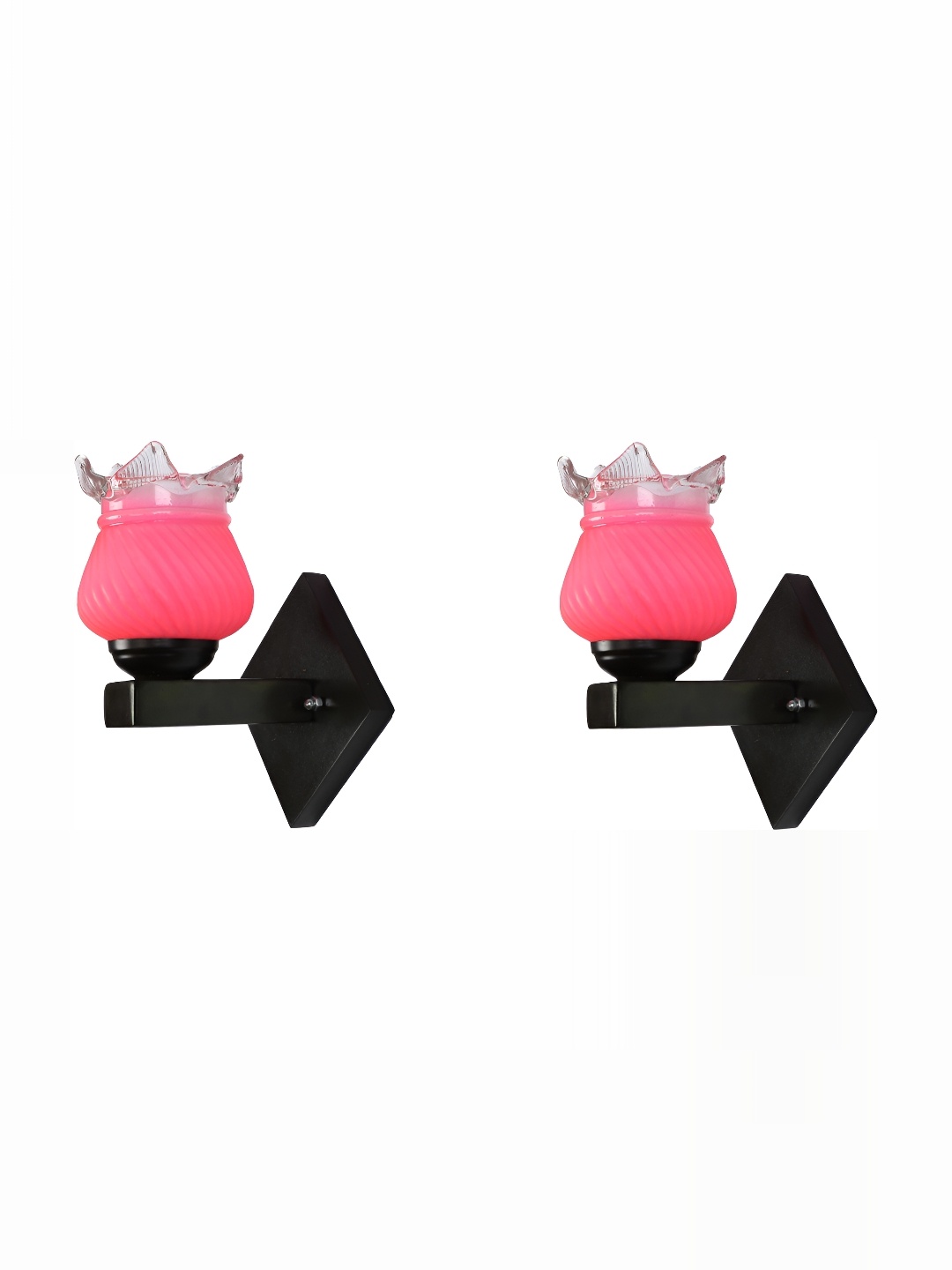 

1ST TIME Pink Textured Glass Traditional Cylinder Shaped Wall Lamp