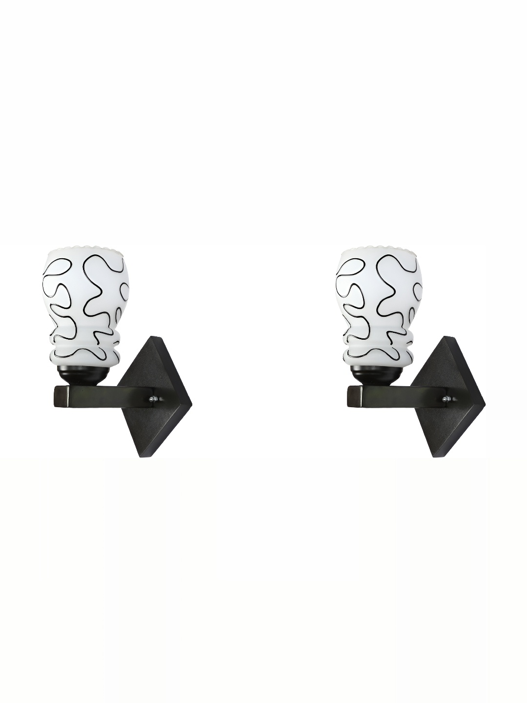 

1ST TIME Black & White Printed Glass Contemporary Abstract Shaped Shaped Wall Lamp