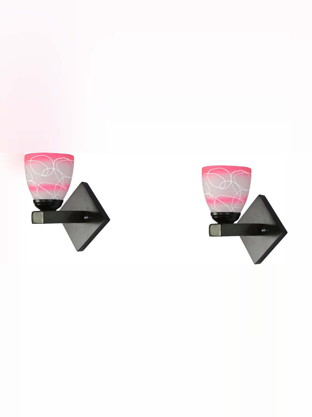 

1ST TIME Pink & White Printed Glass Contemporary Wall Lamp
