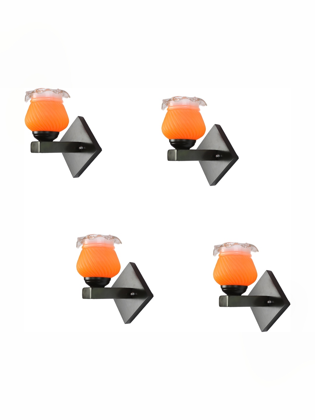 

1ST TIME Orange & White Textured Glass Traditional Wall Lamp