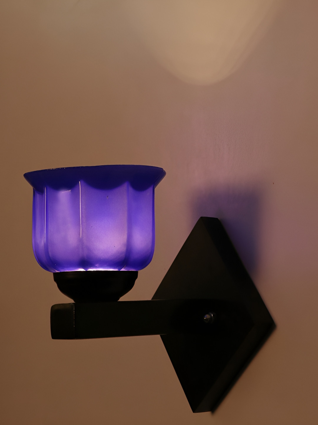 

1ST TIME Blue Textured Glass Traditional Wall Lamp