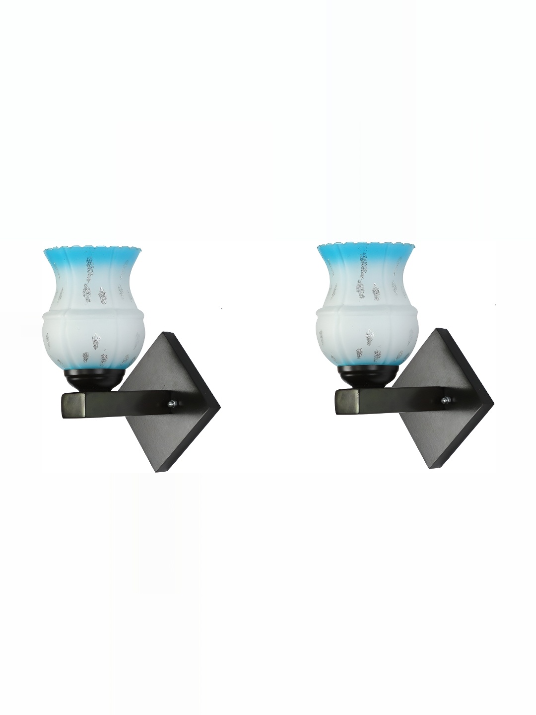

1ST TIME Grey & Blue Printed Glass Traditional Wall Lamp