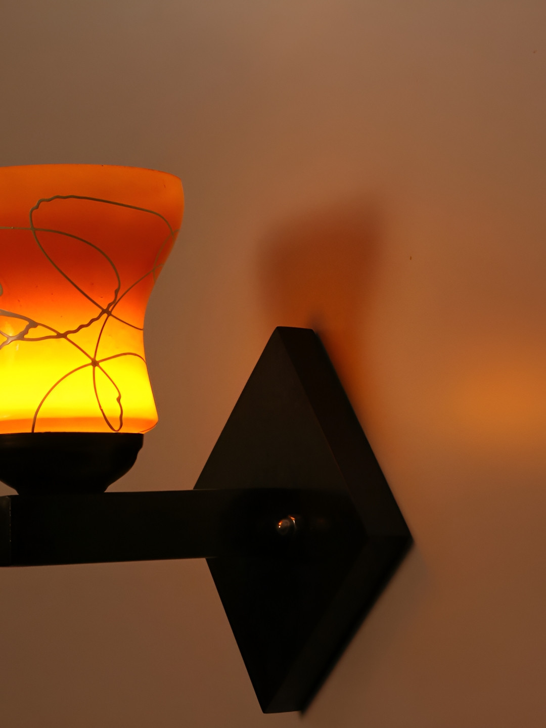 

1ST TIME Red & White Printed Glass Contemporary Abstract Shaped Shaped Wall Lamp
