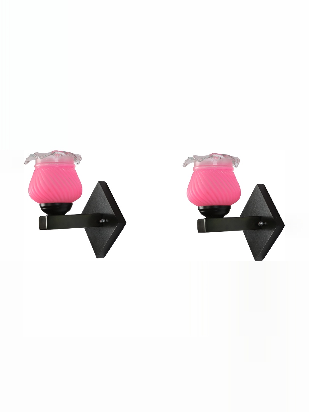 

1ST TIME Pink Textured Glass Traditional Wall Lamp