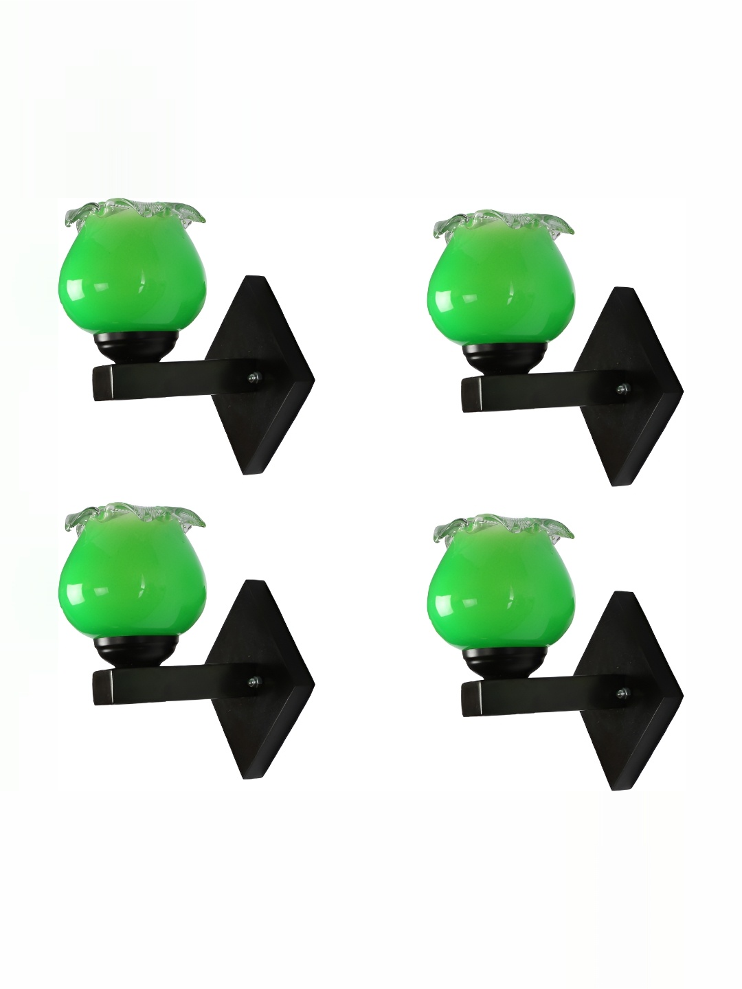 

1ST TIME Green & Black Glass Traditional Wall Lamp