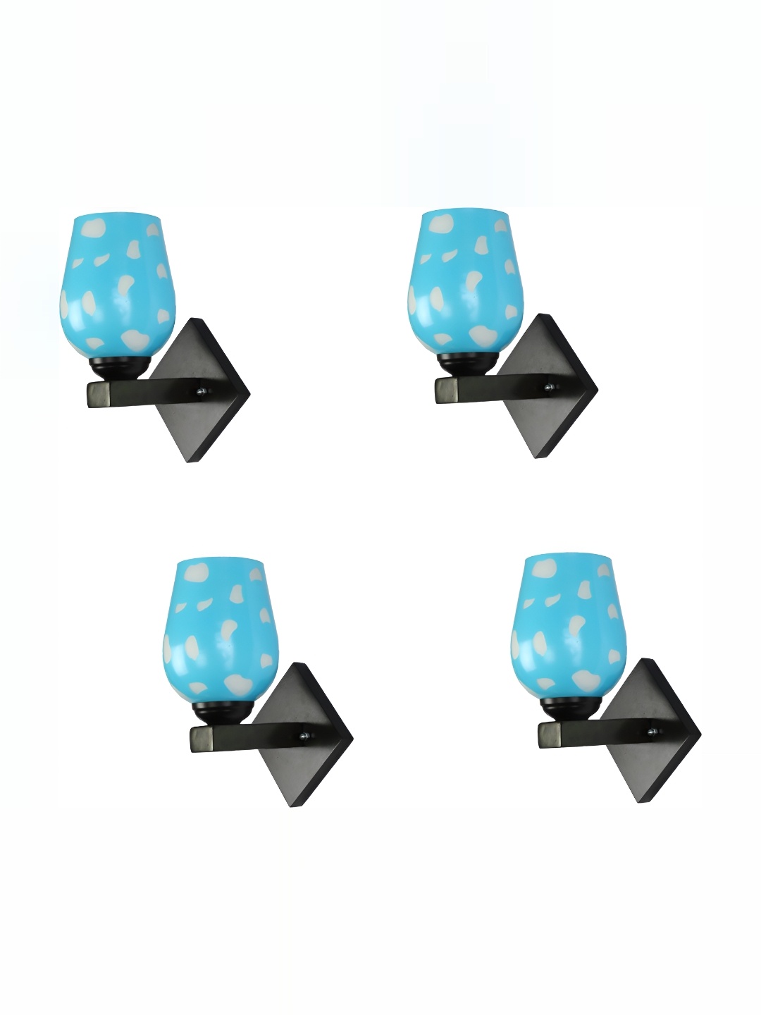 

1ST TIME Blue & Black Printed Glass Traditional Wall Lamp