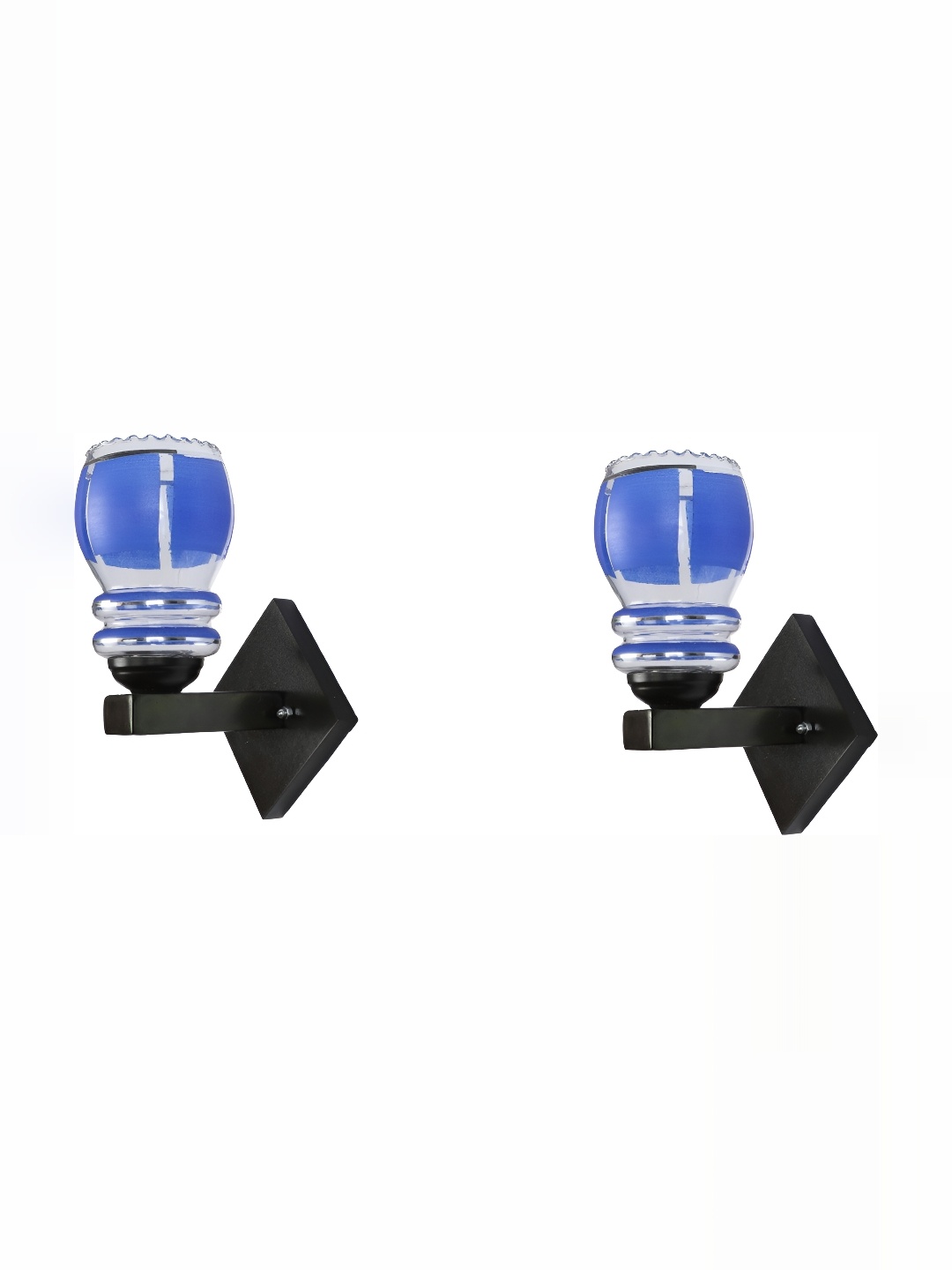 

1ST TIME Blue & White Colourblocked Glass Traditional Abstract Shaped Shaped Wall Lamp