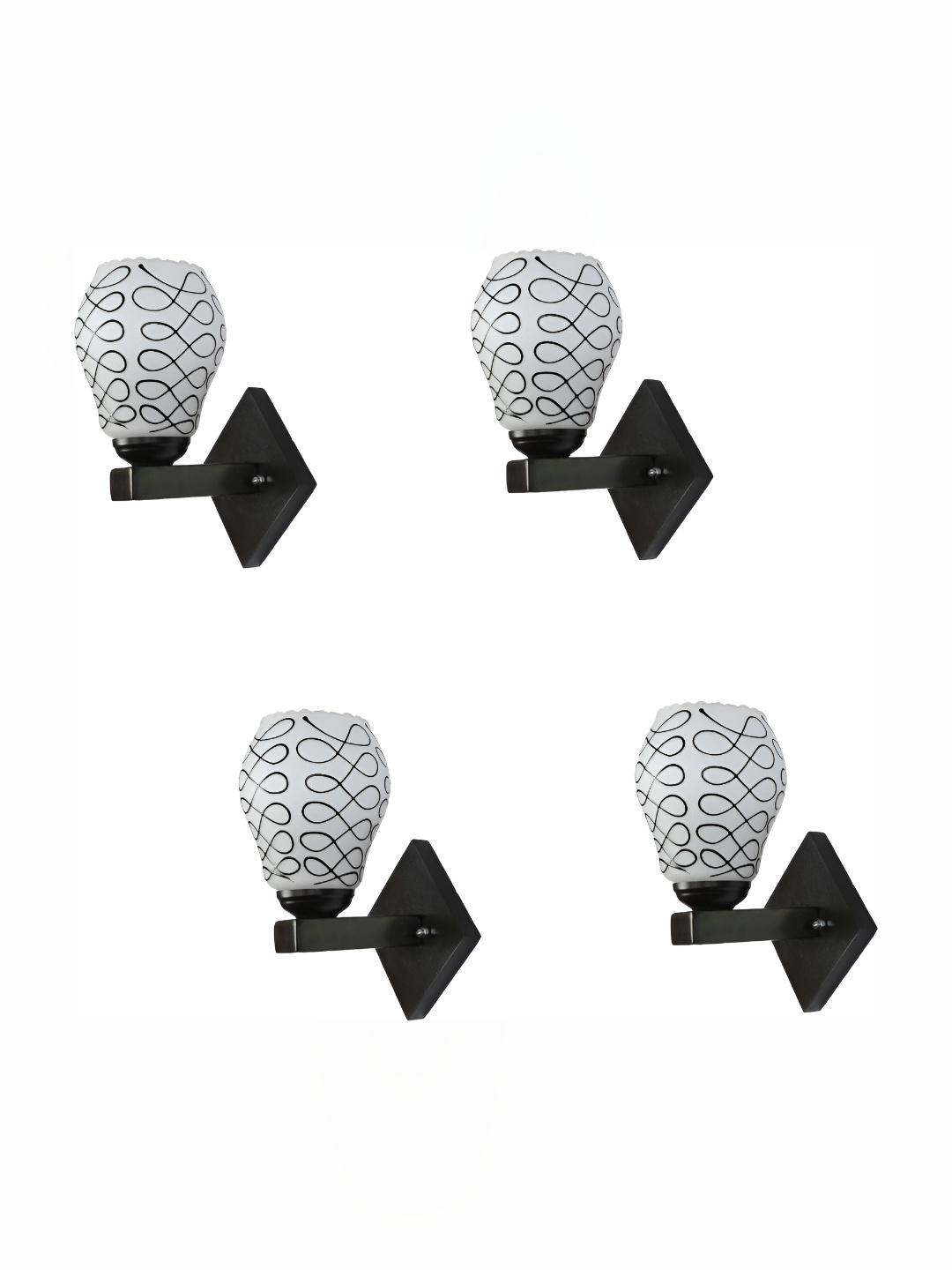 

1ST TIME Black & White Printed Glass Contemporary Abstract Shaped Shaped Wall Lamp