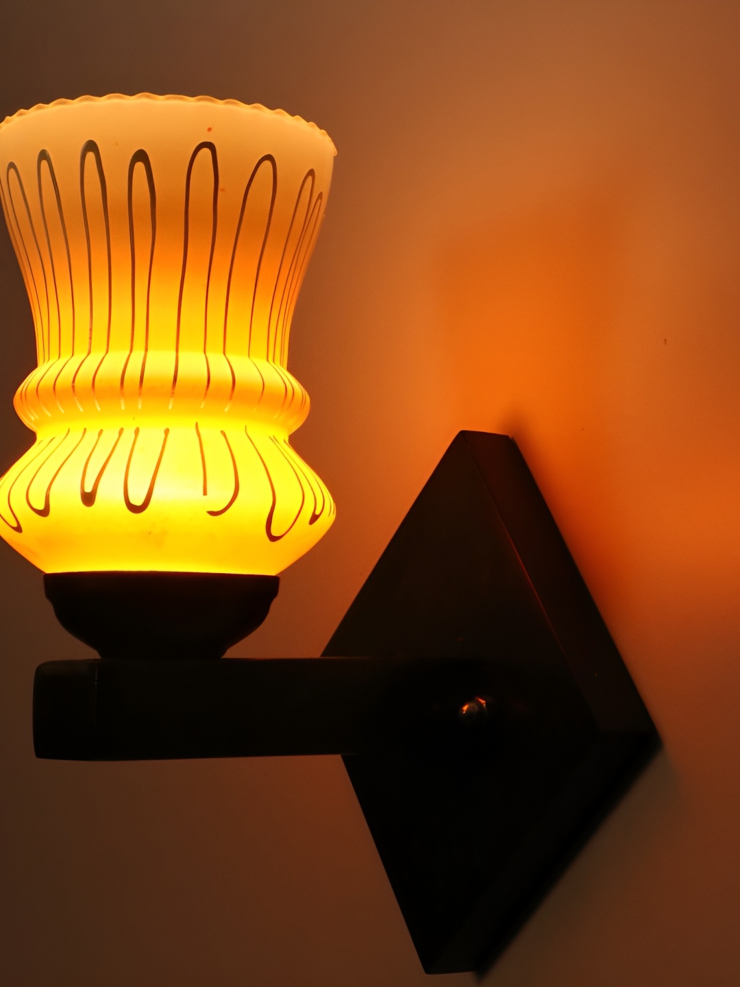 

1ST TIME Orange & White Glass Traditional Wall Lamp