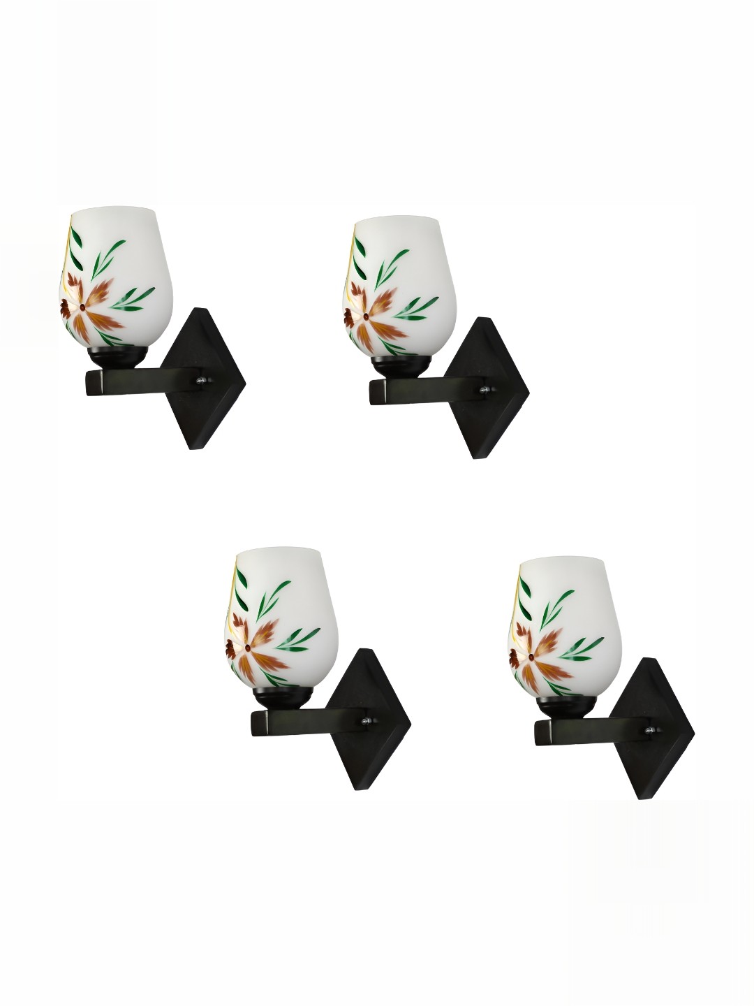 

1ST TIME White & Green Printed Glass Traditional Wall Lamp