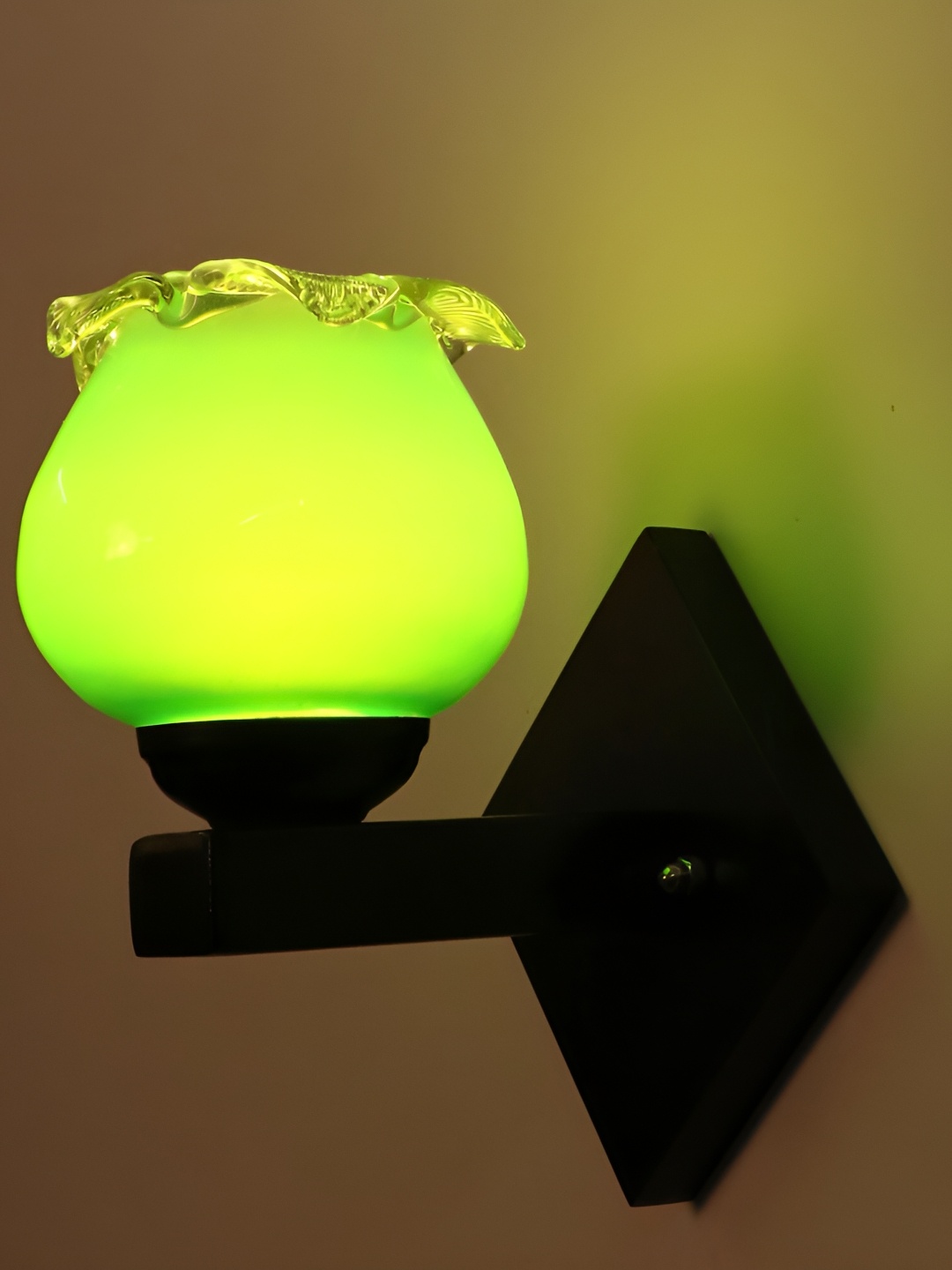 1ST TIME Green & Black Glass Traditional Wall Lamp