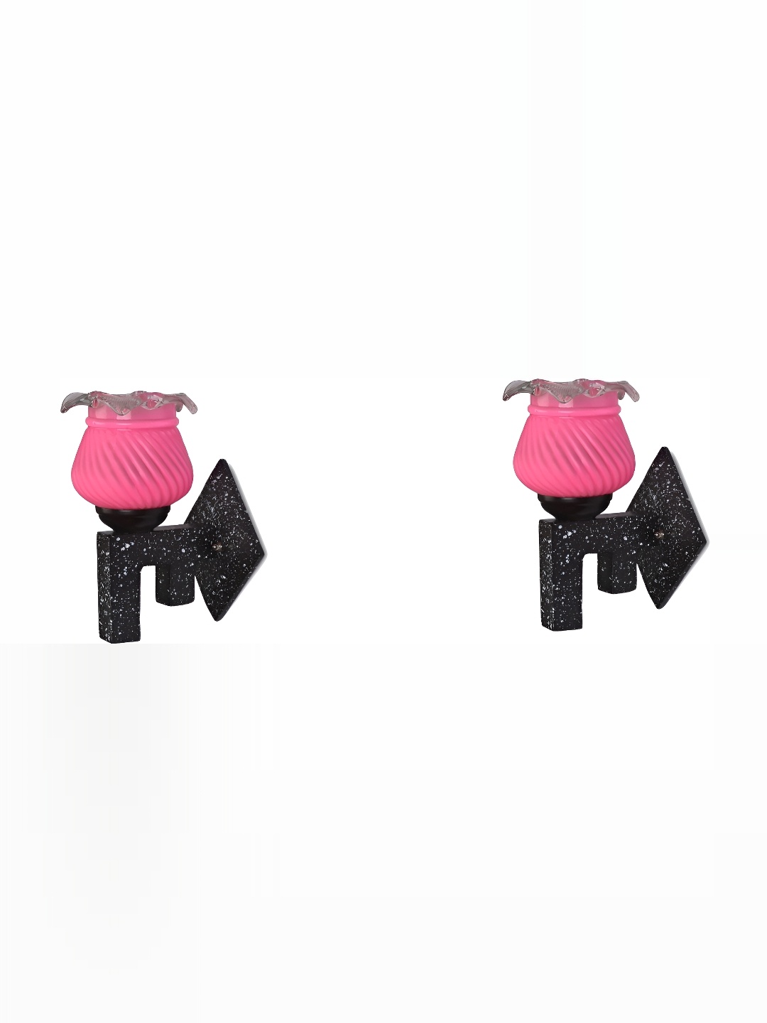 

1ST TIME Pink & Black Textured Glass Traditional Wall Lamp