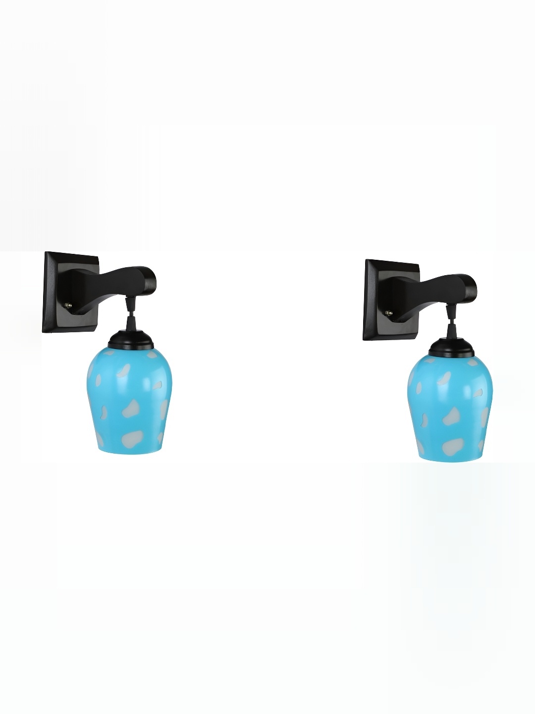 

1ST TIME Blue & Black Printed Glass Traditional Wall Lamp