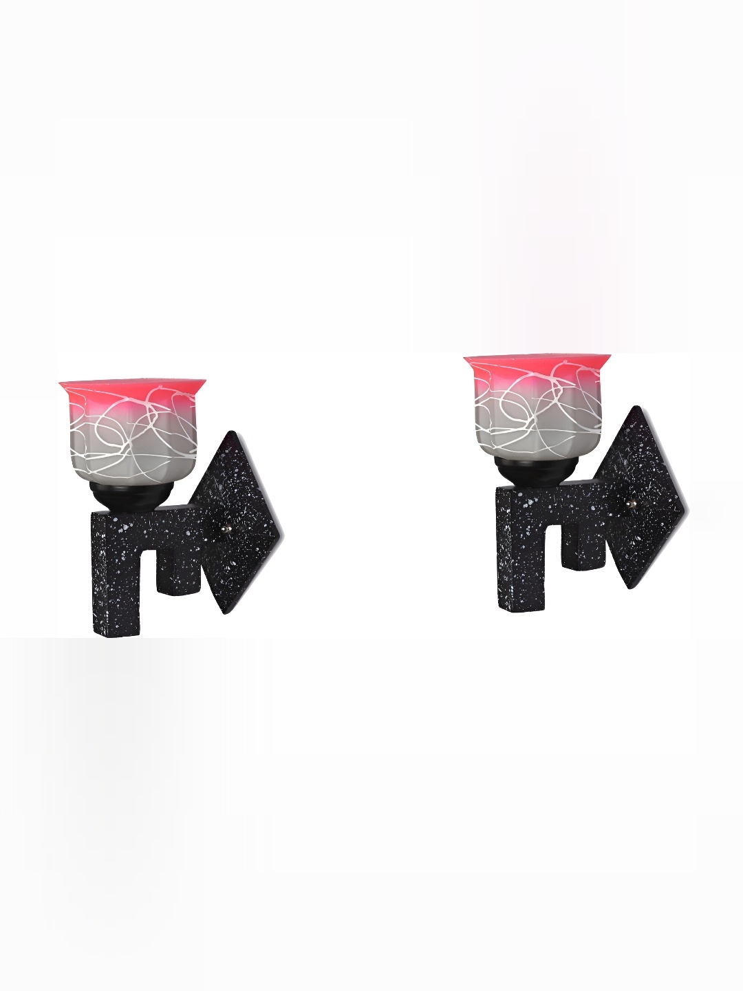

1ST TIME Grey & Pink Printed Glass Traditional Wall Lamp