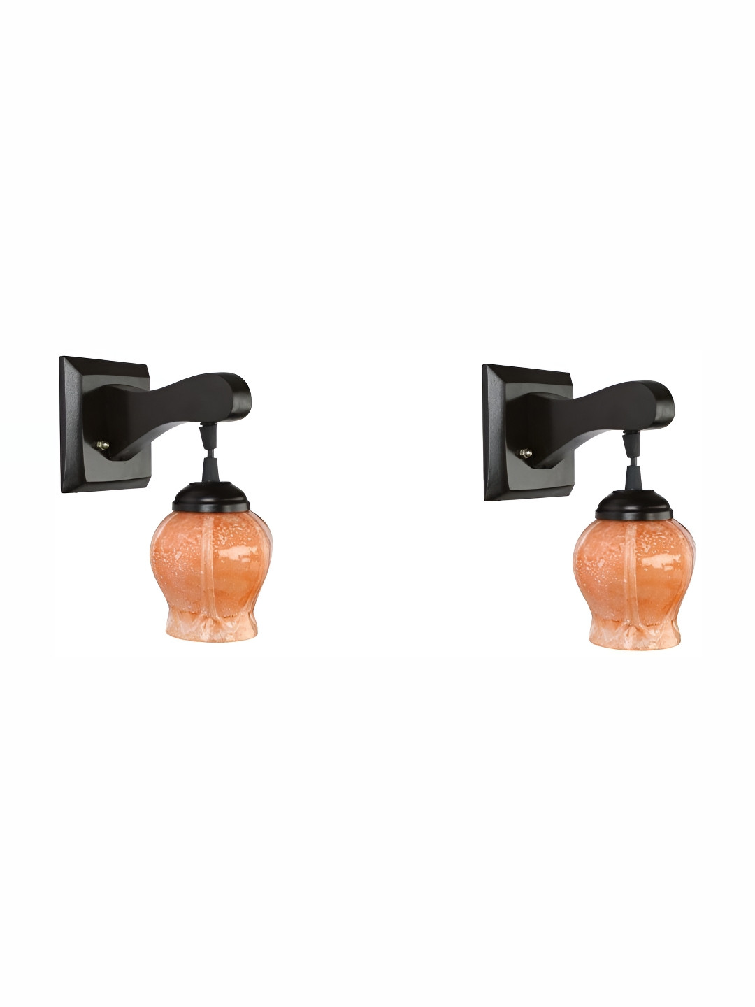 

1ST TIME Orange & Black Glass Traditional Cylinder Shaped Wall Lamp