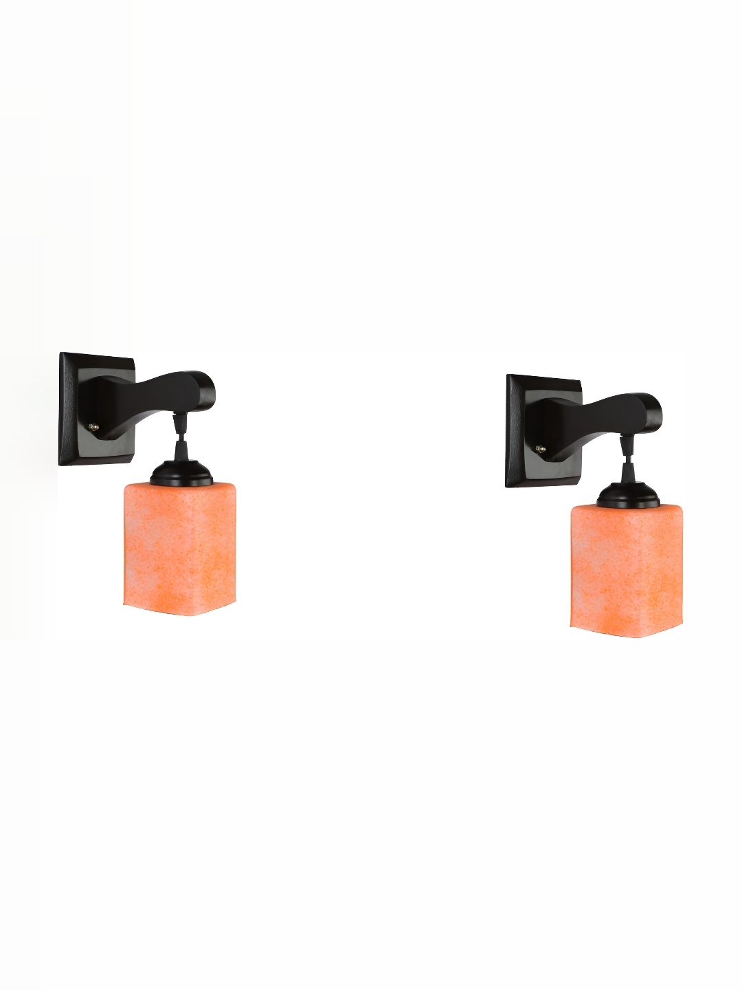 

1ST TIME Orange & Black Printed Glass Traditional Rectangle Shaped Wall Lamp
