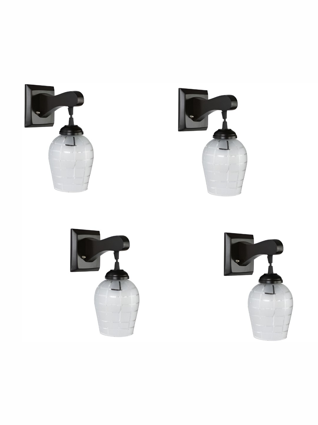 

1ST TIME White & Black Printed Glass Traditional Wall Lamp