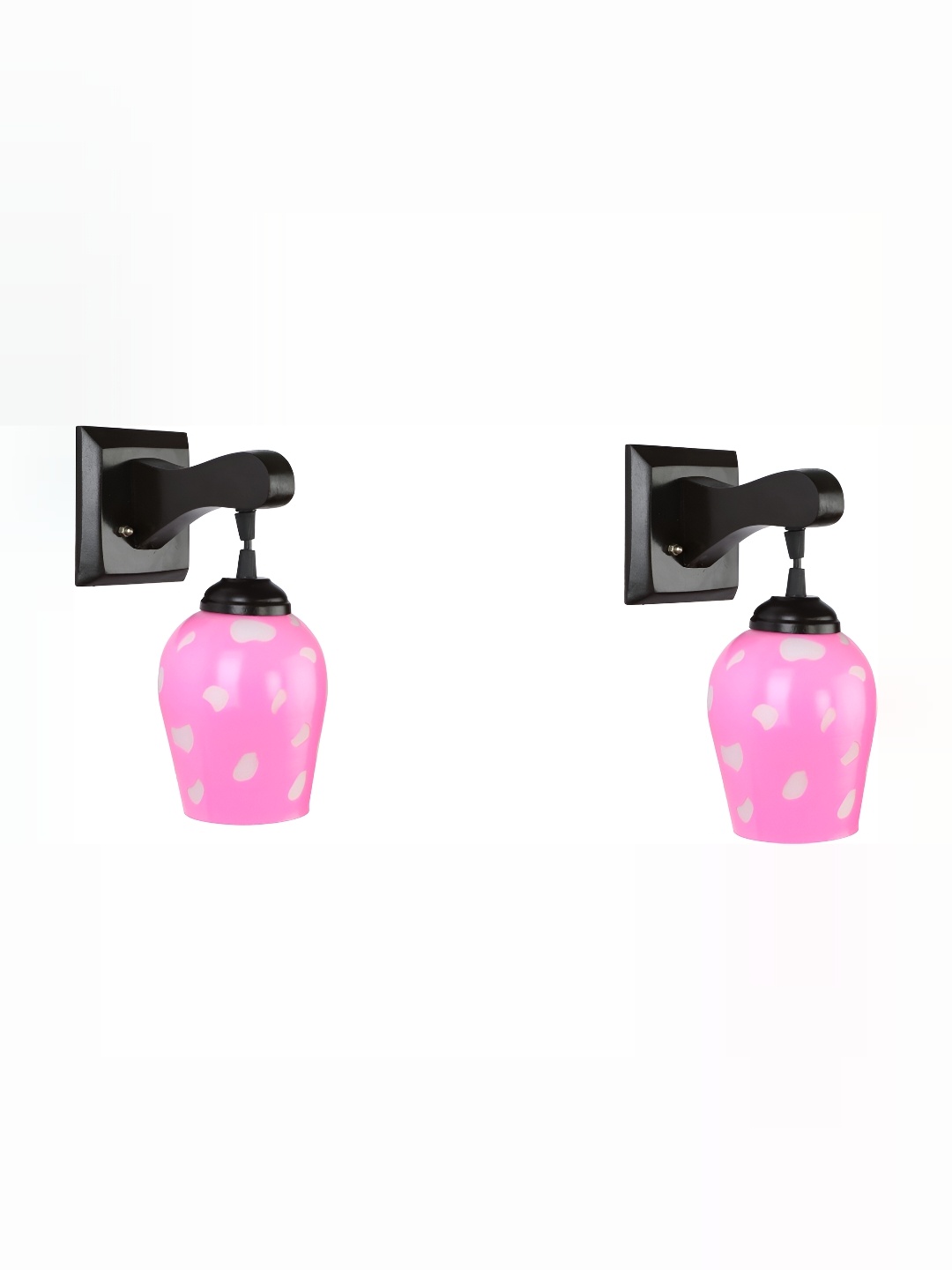 1ST TIME Pink & White Printed Glass Traditional Wall Lamp