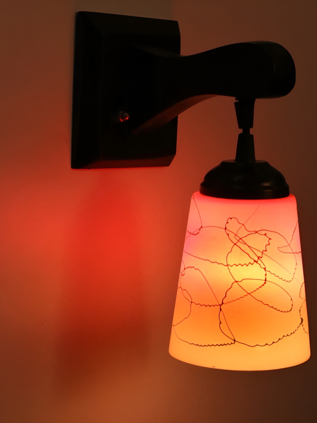 

1ST TIME Pink & White Glass Traditional Rectangle Shaped Wall Lamp