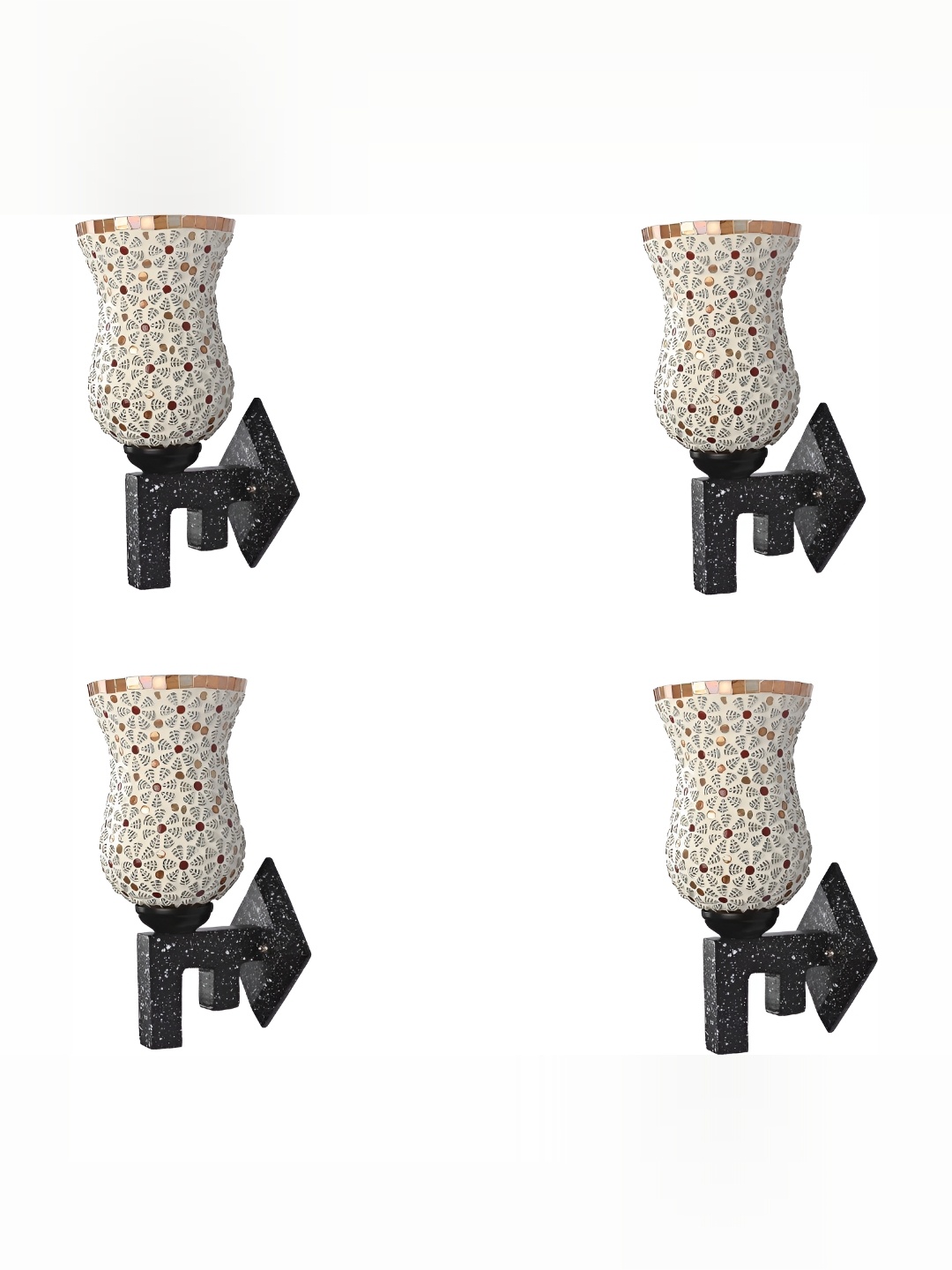 

1ST TIME Beige & Grey Printed Glass Traditional Cylinder Shaped Wall Lamp